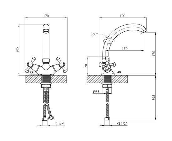 Змішувач Kroner Rhein-C031 (CV016434), зображення 8 Змішувач Kroner Rhein-C031 (CV016434), зображення 8