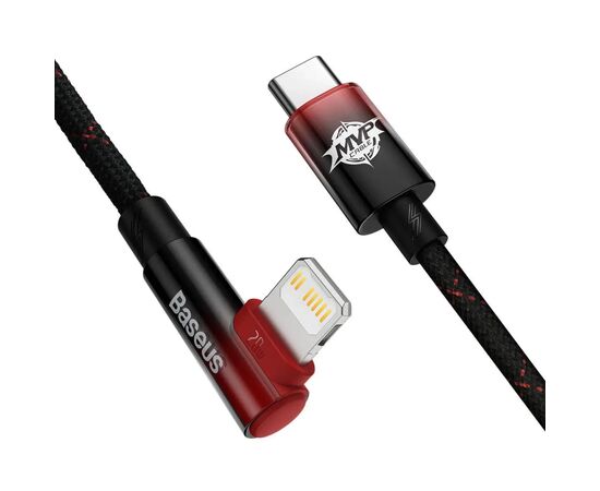 Дата кабель USB-C to Lightning 2.0m 20W black/red Baseus (CAVP000320), зображення 2 Дата кабель USB-C to Lightning 2.0m 20W black/red Baseus (CAVP000320), зображення 2