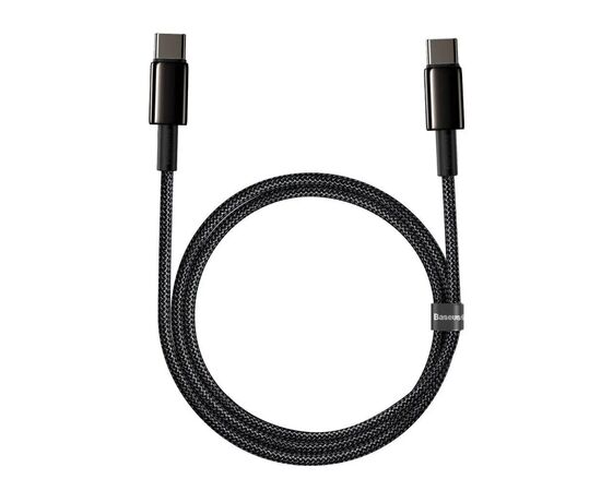Дата кабель USB-C to USB-C 1.0m 100W black Baseus (CATWJ-01), зображення 2 Дата кабель USB-C to USB-C 1.0m 100W black Baseus (CATWJ-01), зображення 2