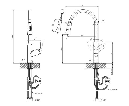 Смеситель Kroner Graz-GRP030-T (CV031336), изображение 10 Смеситель Kroner Graz-GRP030-T (CV031336), изображение 10