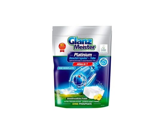 Таблетки для посудомоечных машин Glanz Meister Platinum All in 1 25 шт. (4260418933130) Таблетки для посудомоечных машин Glanz Meister Platinum All in 1 25 шт. (4260418933130)