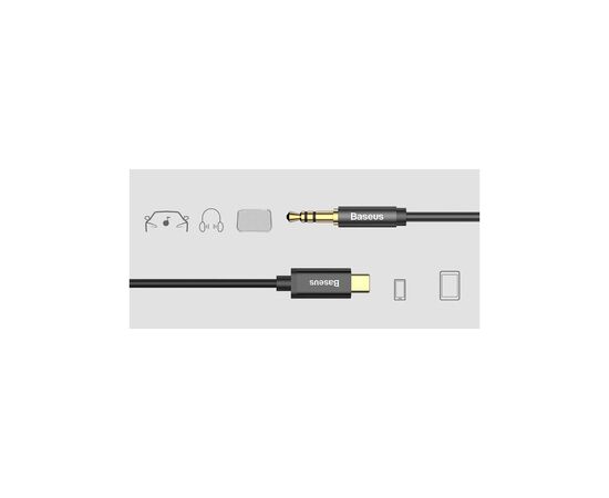 Кабель мультимедійний USB-C to 3.5mm M 1.2m black Baseus (CAM01-01), зображення 9 Кабель мультимедійний USB-C to 3.5mm M 1.2m black Baseus (CAM01-01), зображення 9