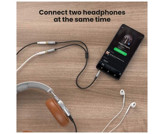 Кабель мультимедийный 3.5mm M to 2x3.5mm F 0.2m AV123 black Ugreen (10532), изображение 4 Кабель мультимедийный 3.5mm M to 2x3.5mm F 0.2m AV123 black Ugreen (10532), изображение 4