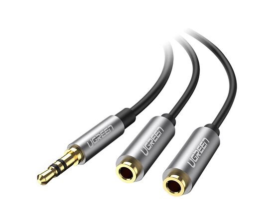 Кабель мультимедийный 3.5mm M to 2x3.5mm F 0.2m AV123 black Ugreen (10532) Кабель мультимедийный 3.5mm M to 2x3.5mm F 0.2m AV123 black Ugreen (10532)