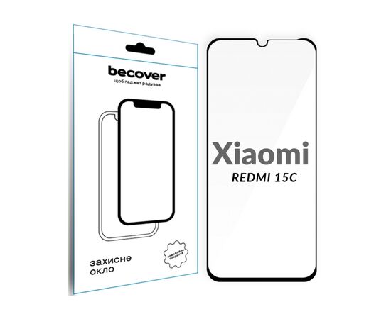 Стекло защитное BeCover Xiaomi Redmi 15C 4G/5G Black (713907) Стекло защитное BeCover Xiaomi Redmi 15C 4G/5G Black (713907)
