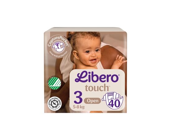 Подгузники Libero Touch Розмір 3 (5-9 кг) 40 шт (7310361147867) Подгузники Libero Touch Розмір 3 (5-9 кг) 40 шт (7310361147867)