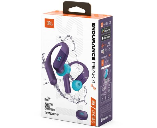 Навушники JBL Endurance Peak 4 Purple (JBLENDUPEAK4PUR), зображення 8 Навушники JBL Endurance Peak 4 Purple (JBLENDUPEAK4PUR), зображення 8