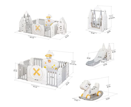 Детский манеж Mealux Forto Grey (KD-C051 Grey / White), изображение 6 Детский манеж Mealux Forto Grey (KD-C051 Grey / White), изображение 6