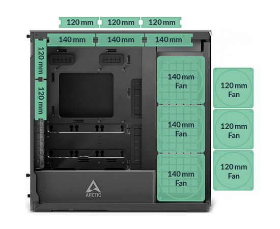Корпус Arctic XTENDER BLK (ACPCC00018A), изображение 11 Корпус Arctic XTENDER BLK (ACPCC00018A), изображение 11
