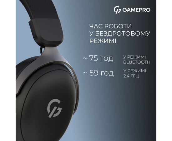 Наушники GamePro Asgard Freya Pro Wireless Black (HSW201B), изображение 7 Наушники GamePro Asgard Freya Pro Wireless Black (HSW201B), изображение 7