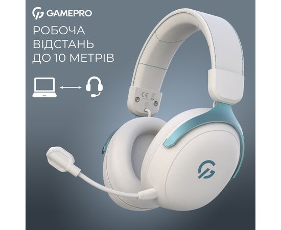 Наушники GamePro Asgard Freya Pro Wireless White/Blue (HSW201WB), изображение 7 Наушники GamePro Asgard Freya Pro Wireless White/Blue (HSW201WB), изображение 7