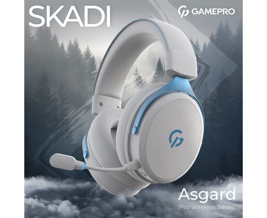 Наушники GamePro Asgard Skadi Wireless White/Blue (HSW191WB), изображение 4 Наушники GamePro Asgard Skadi Wireless White/Blue (HSW191WB), изображение 4