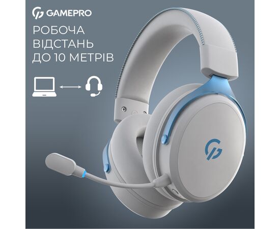 Наушники GamePro Asgard Skadi Wireless White/Blue (HSW191WB), изображение 8 Наушники GamePro Asgard Skadi Wireless White/Blue (HSW191WB), изображение 8