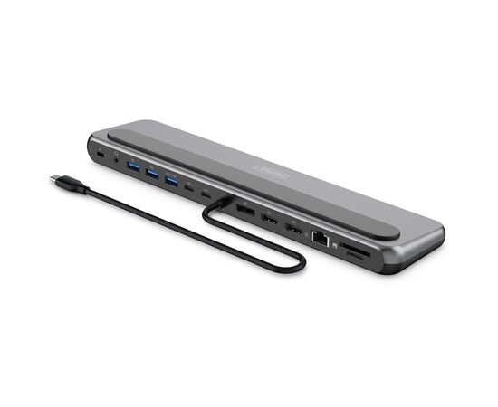 Порт-реплікатор Digitus USB-C > 2xHDMI/1xDP/3xUSB-A/USB-C/RJ54/PD/Audio (DA-70919), зображення 2 Порт-реплікатор Digitus USB-C > 2xHDMI/1xDP/3xUSB-A/USB-C/RJ54/PD/Audio (DA-70919), зображення 2