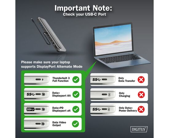 Порт-реплікатор Digitus USB-C > 2xHDMI/1xDP/3xUSB-A/USB-C/RJ54/PD/Audio (DA-70919), зображення 6 Порт-реплікатор Digitus USB-C > 2xHDMI/1xDP/3xUSB-A/USB-C/RJ54/PD/Audio (DA-70919), зображення 6