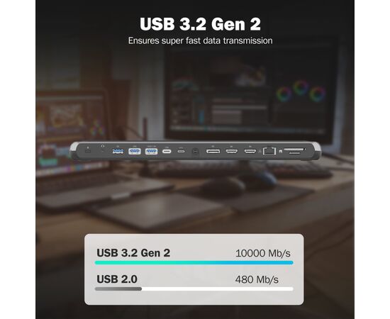 Порт-реплікатор Digitus USB-C > 2xHDMI/1xDP/3xUSB-A/USB-C/RJ54/PD/Audio (DA-70919), зображення 9 Порт-реплікатор Digitus USB-C > 2xHDMI/1xDP/3xUSB-A/USB-C/RJ54/PD/Audio (DA-70919), зображення 9