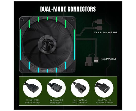 Кулер для корпуса Gamemax Tornado T12 ARGB-R, изображение 10 Кулер для корпуса Gamemax Tornado T12 ARGB-R, изображение 10