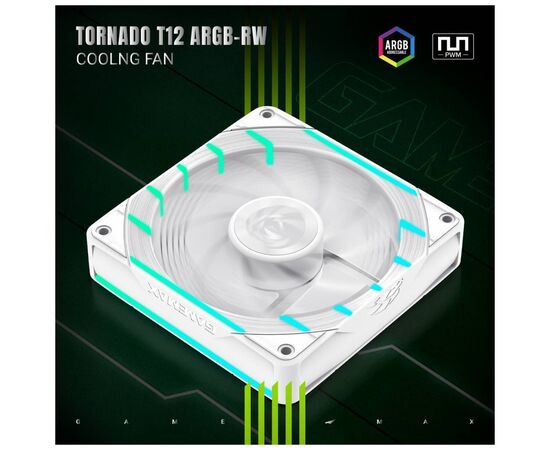 Кулер до корпусу Gamemax Tornado T12 ARGB-RW, зображення 5 Кулер до корпусу Gamemax Tornado T12 ARGB-RW, зображення 5