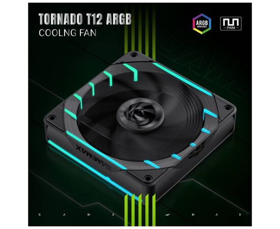 Кулер до корпусу Gamemax Tornado T12 ARGB, зображення 5 Кулер до корпусу Gamemax Tornado T12 ARGB, зображення 5