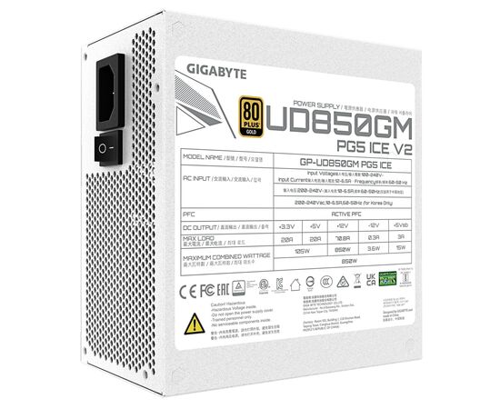 Блок питания GIGABYTE 850W (GP-UD850GM PG5 ICE), изображение 5 Блок питания GIGABYTE 850W (GP-UD850GM PG5 ICE), изображение 5