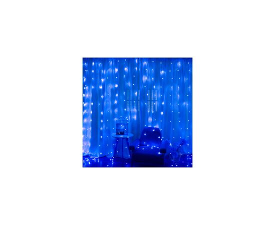Гирлянда Voltronic Штора 120 LED Водопад Blue, 3*1 м, 8 режимів, 220V, прозора (GAR120LED-Blue)