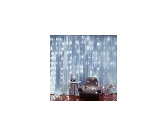 Гирлянда Voltronic Штора 120 LED Водопад White, 3*1 м, 8 режимів, 220V, прозора (GAR120LED-White) Гирлянда Voltronic Штора 120 LED Водопад White, 3*1 м, 8 режимів, 220V, прозора (GAR120LED-White)