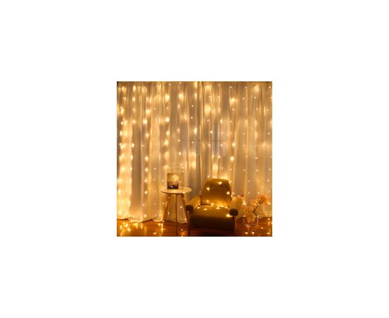 Гирлянда Voltronic Штора 120 LED Водопад Yellow, 3*1 м, 8 режимів, 220V, прозора (GAR120LED-Yellow) Гирлянда Voltronic Штора 120 LED Водопад Yellow, 3*1 м, 8 режимів, 220V, прозора (GAR120LED-Yellow)