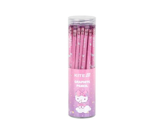 Карандаш графитный Kite Hello Kitty круглый, с резинкой, НВ (HK25-056), изображение 2 Карандаш графитный Kite Hello Kitty круглый, с резинкой, НВ (HK25-056), изображение 2