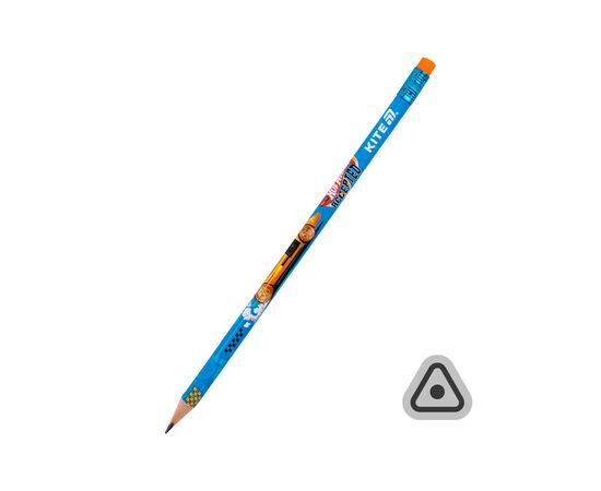 Карандаш графитный Kite Hot Wheels трехгранный, с резинкой, НВ (HW25-046) Карандаш графитный Kite Hot Wheels трехгранный, с резинкой, НВ (HW25-046)