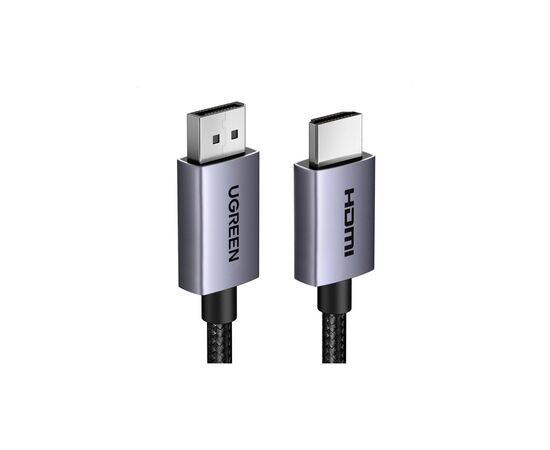 Кабель мультимедийный DisplayPort M to HDMI M 3.0m V2.0 4K30Hz DP125 black Ugreen (35843), изображение 2