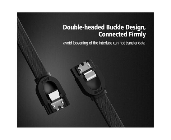 Кабель для передачи данных SATA 3 Data Cable 0.5m US217 Black Ugreen (30796), изображение 4 Кабель для передачи данных SATA 3 Data Cable 0.5m US217 Black Ugreen (30796), изображение 4