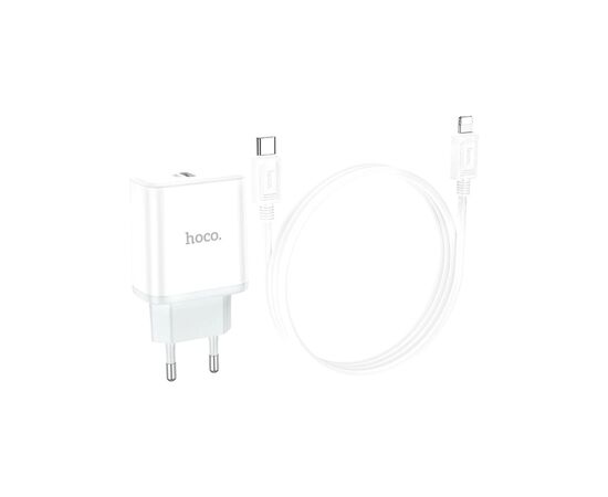 Зарядное устройство HOCO C104A USB-C PD20W + cable USB-C to Lightning white (6931474782908), изображение 6