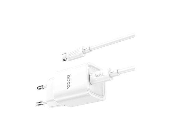 Зарядное устройство HOCO C148A USB-C PD30W + cable USB-C to USB-C white (6942007630320), изображение 3