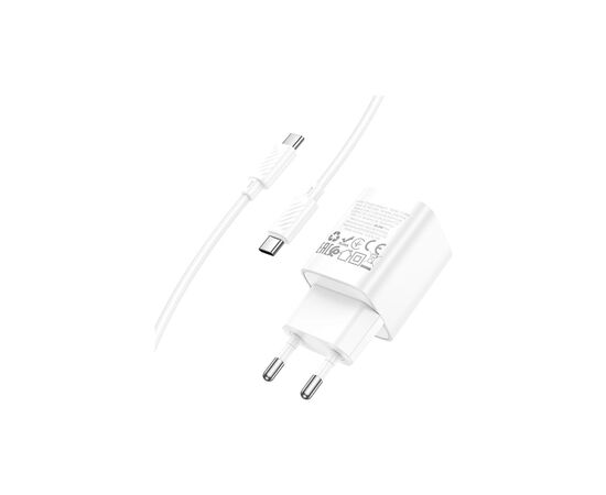 Зарядное устройство HOCO C148A USB-C PD30W + cable USB-C to USB-C white (6942007630320), изображение 5