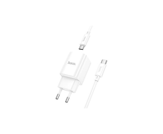 Зарядное устройство HOCO C148A USB-C PD30W + cable USB-C to USB-C white (6942007630320), изображение 6
