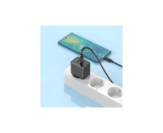 Зарядное устройство HOCO CS14A USB-C PD20W + USB QC3.0 + cable USB-C to USB-C black (6942007603911), изображение 8