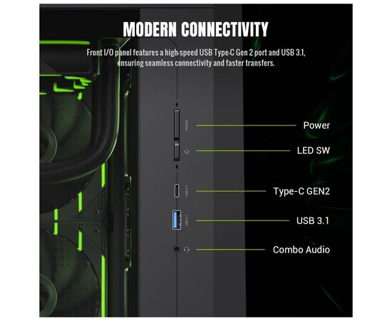 Корпус Gamemax Claw 360 BK, зображення 12 Корпус Gamemax Claw 360 BK, зображення 12