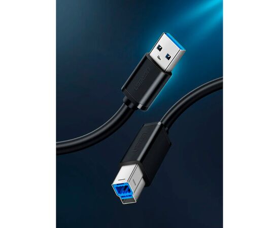 Кабель для принтера USB 3.0 AM/BM 2.0m US210 black Ugreen (10372), изображение 2 Кабель для принтера USB 3.0 AM/BM 2.0m US210 black Ugreen (10372), изображение 2