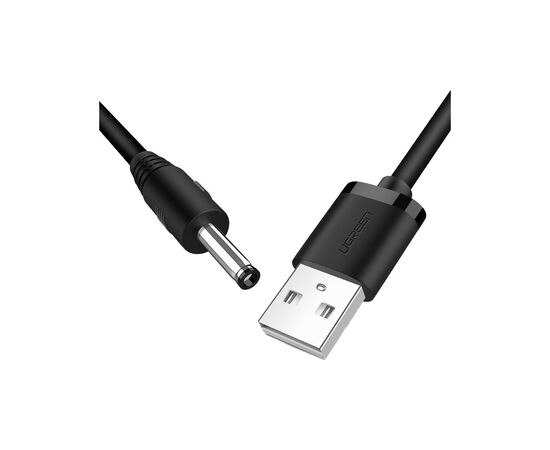 Кабель питания USB to DC 3.5mm 5V 1.0m black Ugreen (10376), изображение 2 Кабель питания USB to DC 3.5mm 5V 1.0m black Ugreen (10376), изображение 2