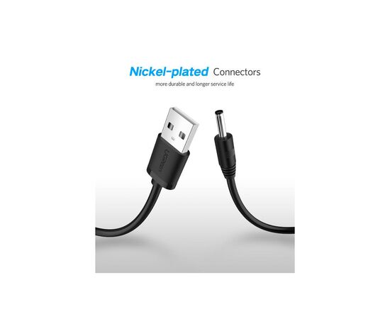 Кабель питания USB to DC 3.5mm 5V 1.0m black Ugreen (10376), изображение 8 Кабель питания USB to DC 3.5mm 5V 1.0m black Ugreen (10376), изображение 8