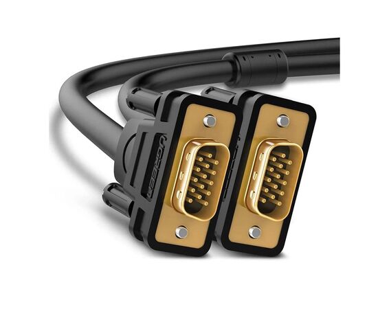 Кабель мультимедийный VGA M to VGA M 2.0m VG101 black Ugreen (11646), изображение 2 Кабель мультимедийный VGA M to VGA M 2.0m VG101 black Ugreen (11646), изображение 2