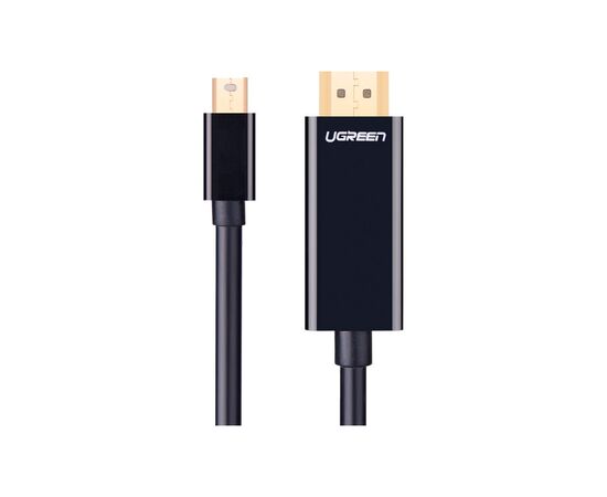 Кабель мультимедийный miniDisplayPort M to HDMI M 1.5m MD101 4K black Ugreen (20848), изображение 2 Кабель мультимедийный miniDisplayPort M to HDMI M 1.5m MD101 4K black Ugreen (20848), изображение 2