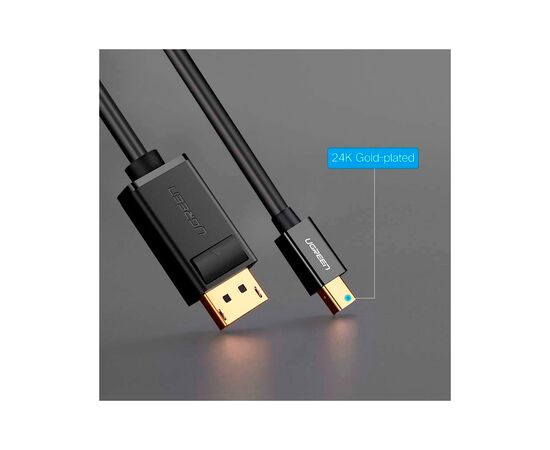 Кабель мультимедийный miniDisplayPort M to DisplayPort M 1.5m MD105 black Ugreen (10477), изображение 7