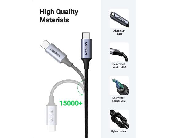Кабель мультимедийный USB-C to 3.5mm M 1.0m CM450 Ugreen (20192), изображение 4 Кабель мультимедийный USB-C to 3.5mm M 1.0m CM450 Ugreen (20192), изображение 4