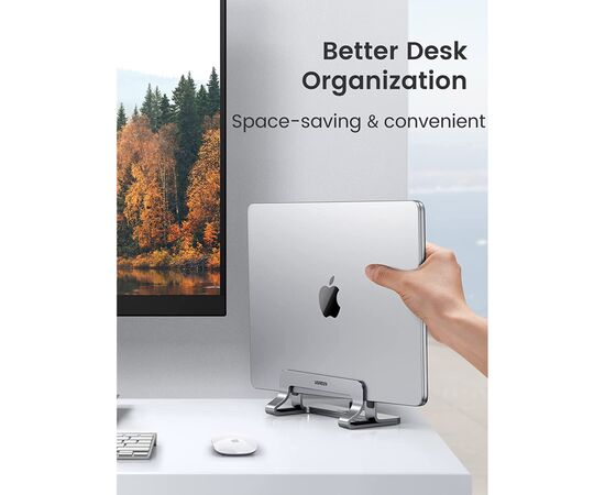 Подставка для ноутбука Ugreen LP258 Vertical Laptop Stand Silver (20471), изображение 4 Подставка для ноутбука Ugreen LP258 Vertical Laptop Stand Silver (20471), изображение 4