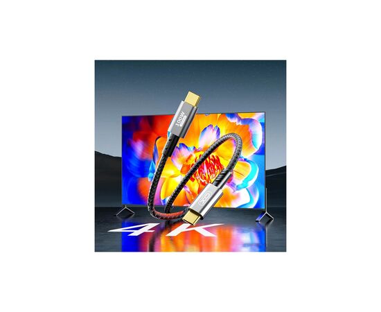 Дата кабель USB-C to USB-C 1.0m 100W PD black XO (GB020-CC.tranish), изображение 3 Дата кабель USB-C to USB-C 1.0m 100W PD black XO (GB020-CC.tranish), изображение 3