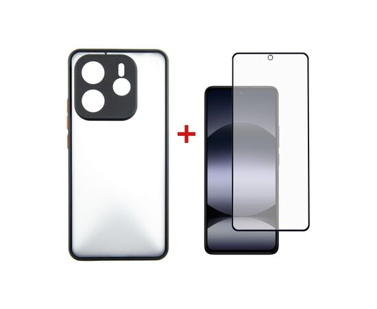 Чехол для мобильного телефона Dengos Xiaomi Redmi Note 14 4G Matte + glass (Black) (DG-KM-135) Чехол для мобильного телефона Dengos Xiaomi Redmi Note 14 4G Matte + glass (Black) (DG-KM-135)