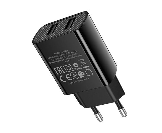 Зарядное устройство BOROFONE BA53A 2xUSB 10.5W black (6931474739131), изображение 3 Зарядное устройство BOROFONE BA53A 2xUSB 10.5W black (6931474739131), изображение 3