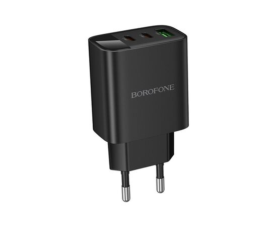 Зарядное устройство BOROFONE BA98A 2xUSB-C PD30W + 1xUSB 18W digital display black (6941991120510), изображение 5 Зарядное устройство BOROFONE BA98A 2xUSB-C PD30W + 1xUSB 18W digital display black (6941991120510), изображение 5