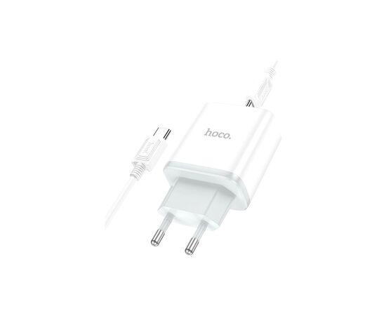 Зарядное устройство HOCO C104A USB-C PD20W + cable USB-C to USB-C white (6931474782915), изображение 3